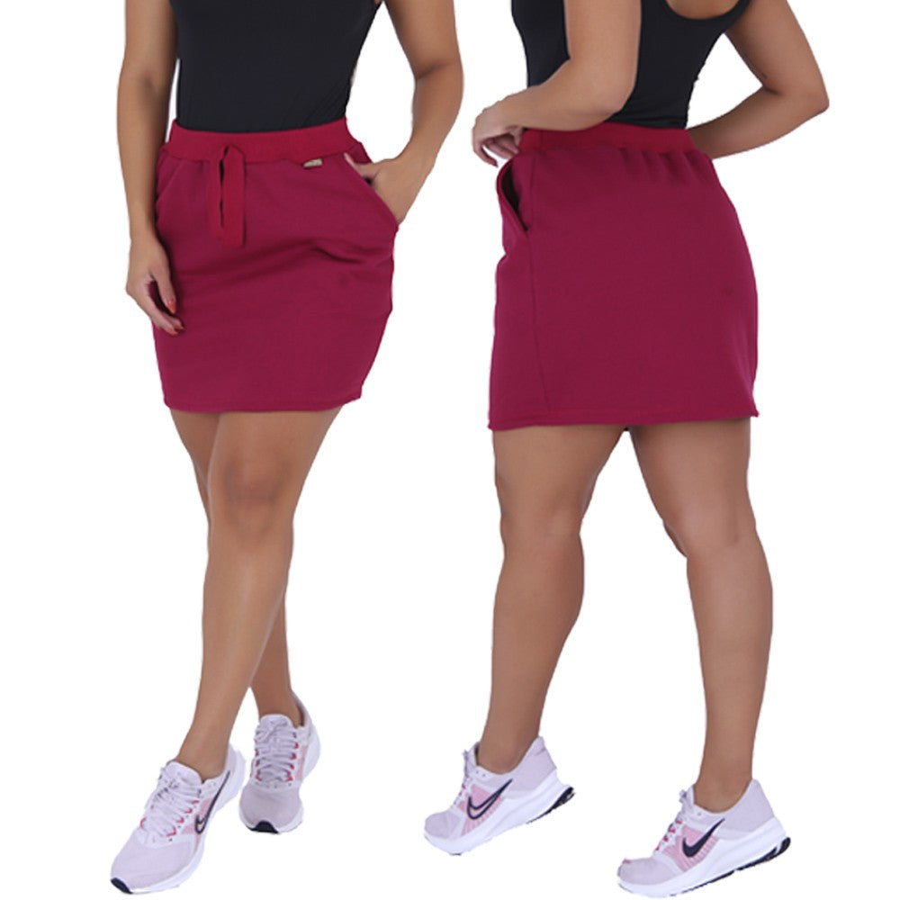 Saia moletom algodão ocasional anita