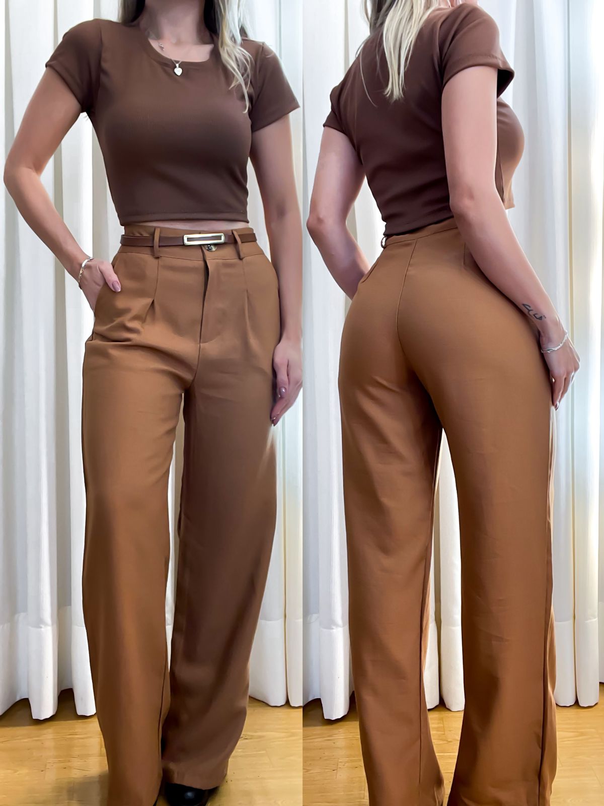 Calça Feminina Pantalona em Alfaiataria Marrant Susy