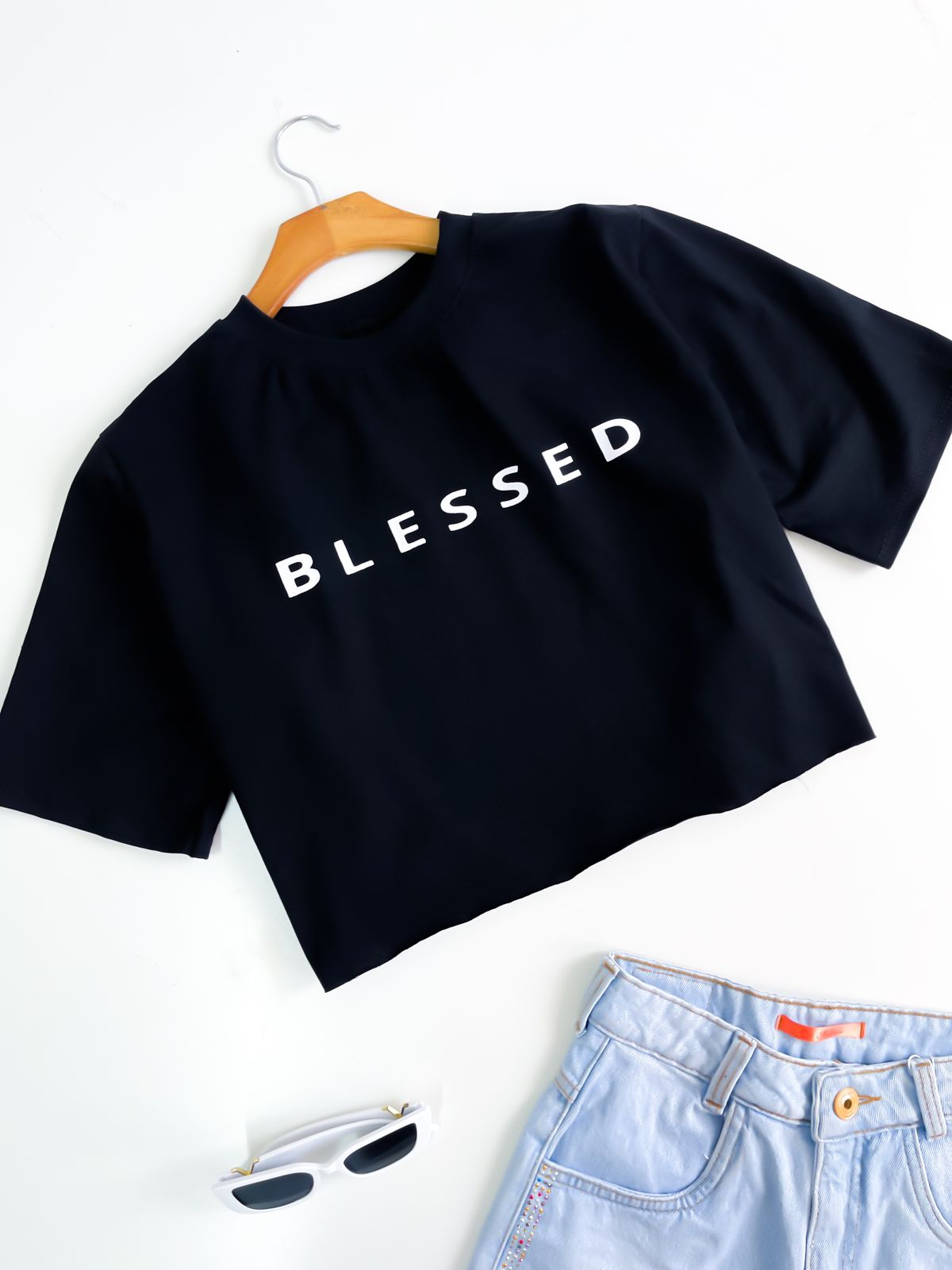 T-shirt Cropped Feminina Estampado