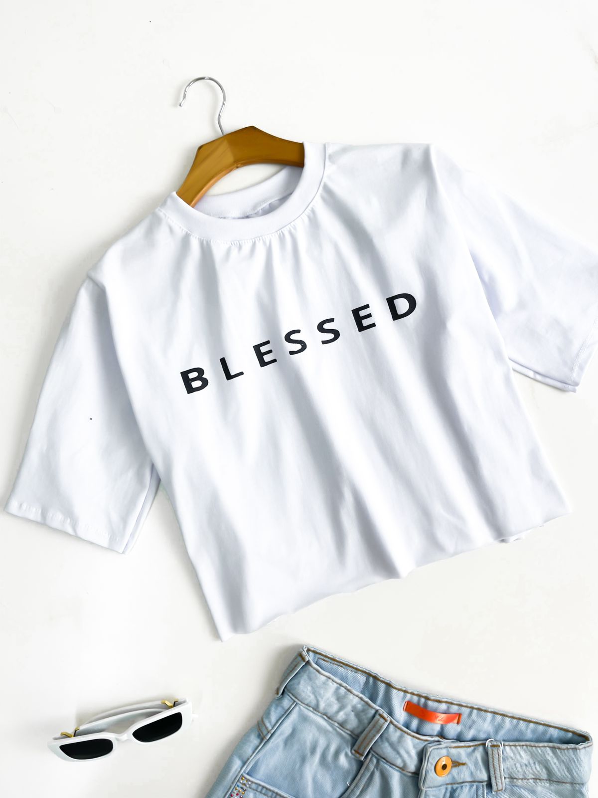 T-shirt Cropped Feminina Estampado