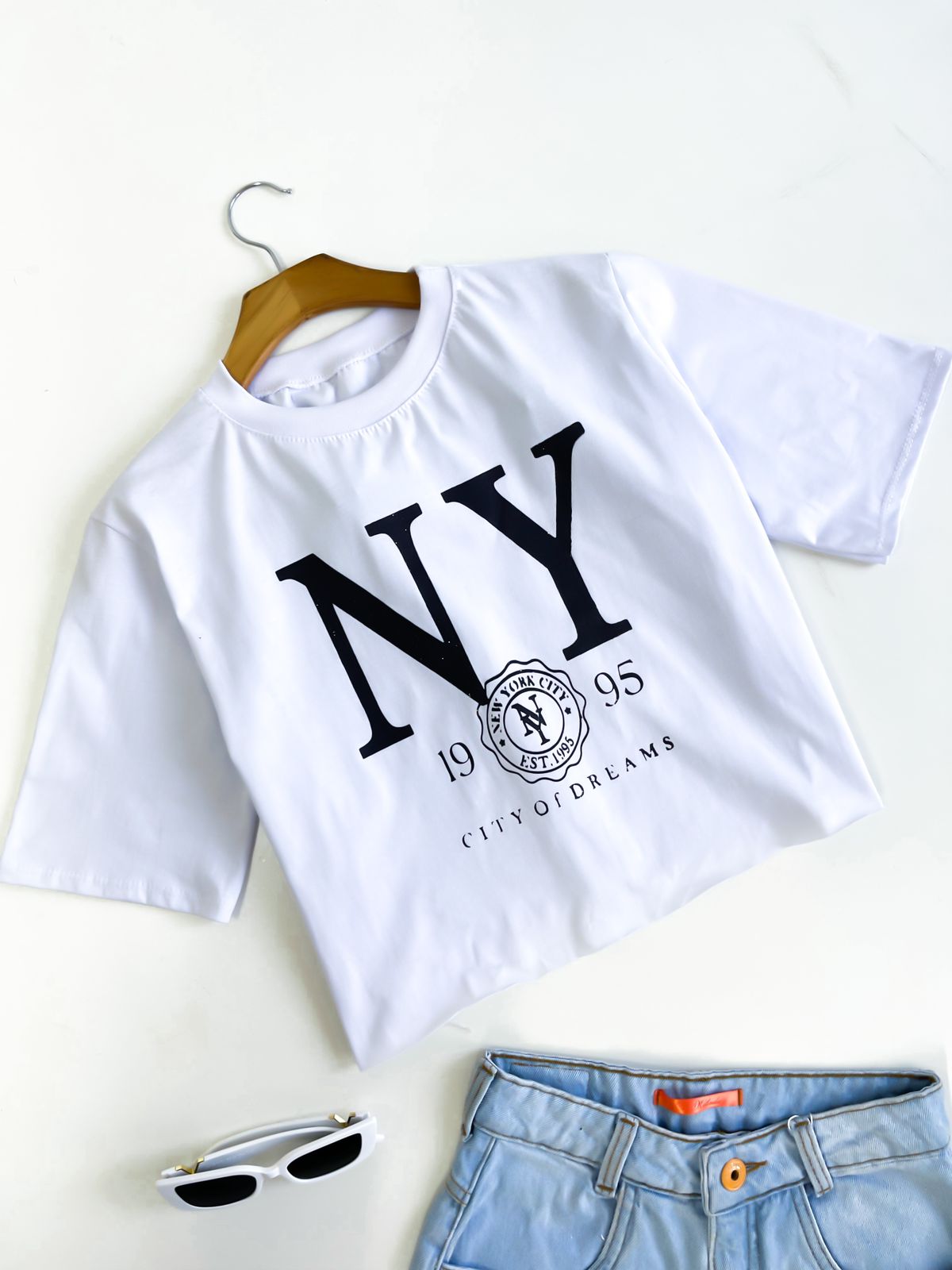 T-shirt Cropped Feminina Estampado