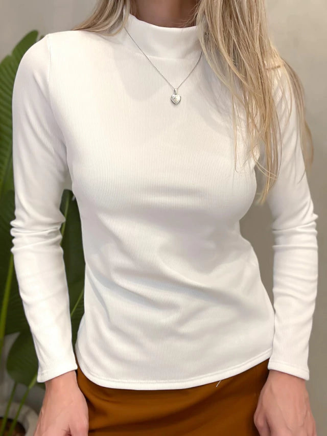 Blusa em Ribana Manga Longa Térmica de Gola