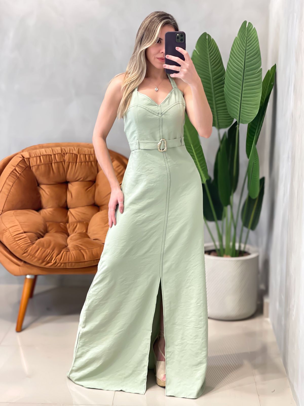 Vestido Longo em Alfaiataria Sensoriale de Alça