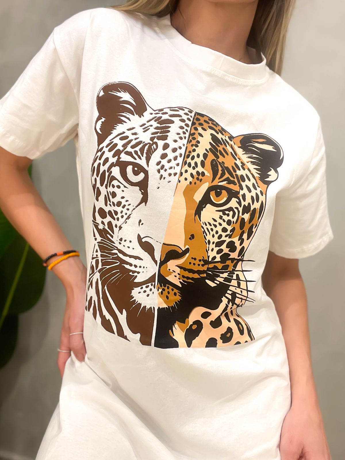 Camisão Vestido Estampado Onça