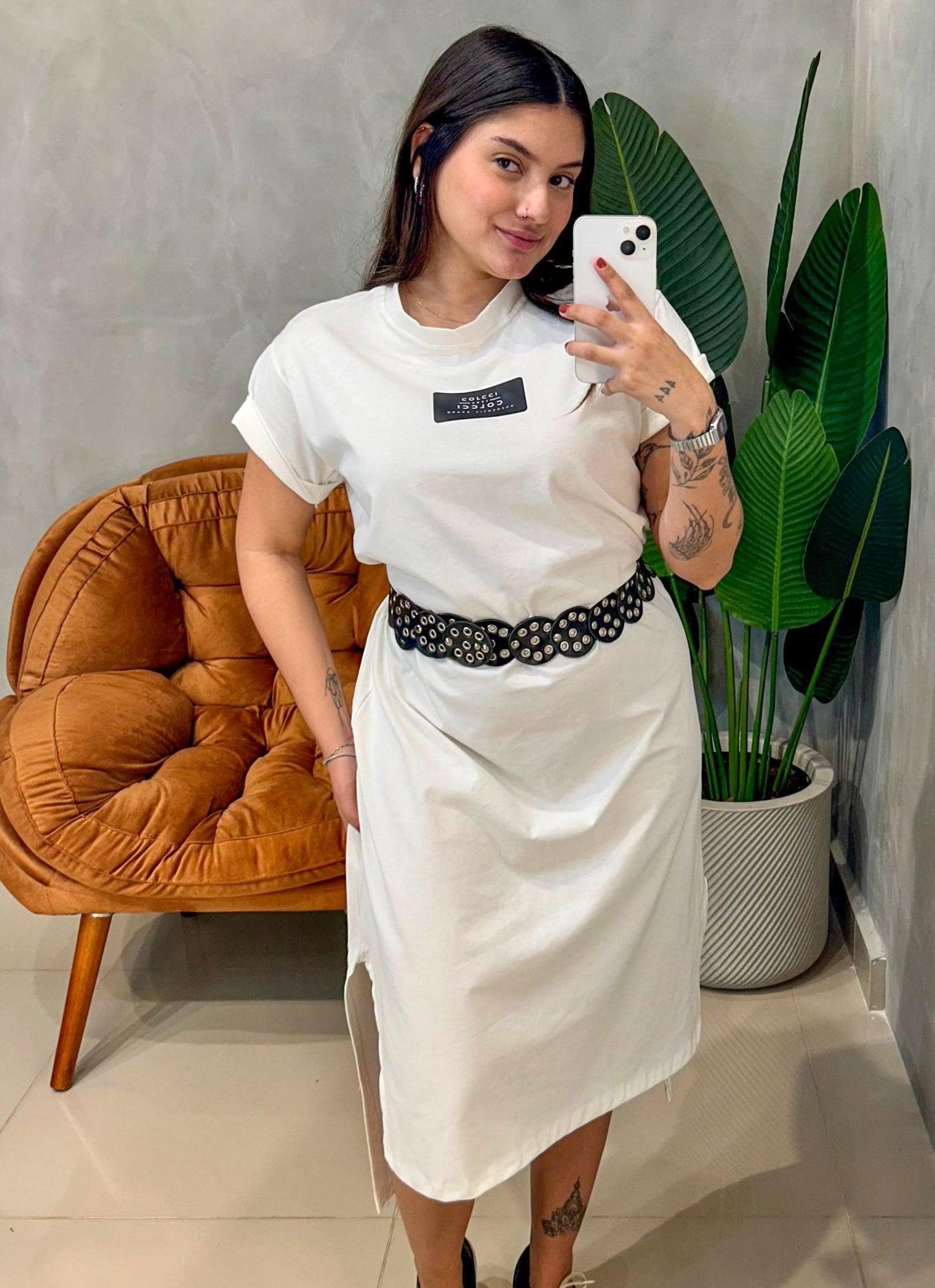 Camisão Vestido Midi Estampado