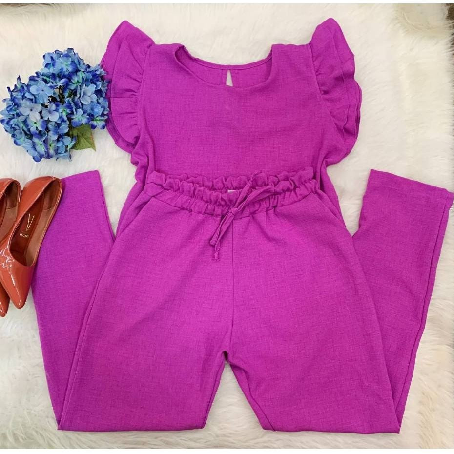 Trafza Conjunto Alfaiataria Feminino Casual Blusa Calça em Linho Ternos 2 peça