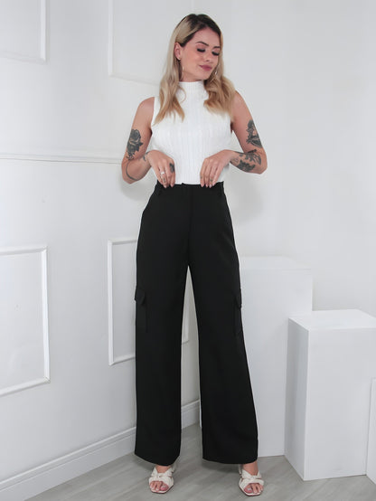 Calça Casuais  Elegante  Casual Feminino