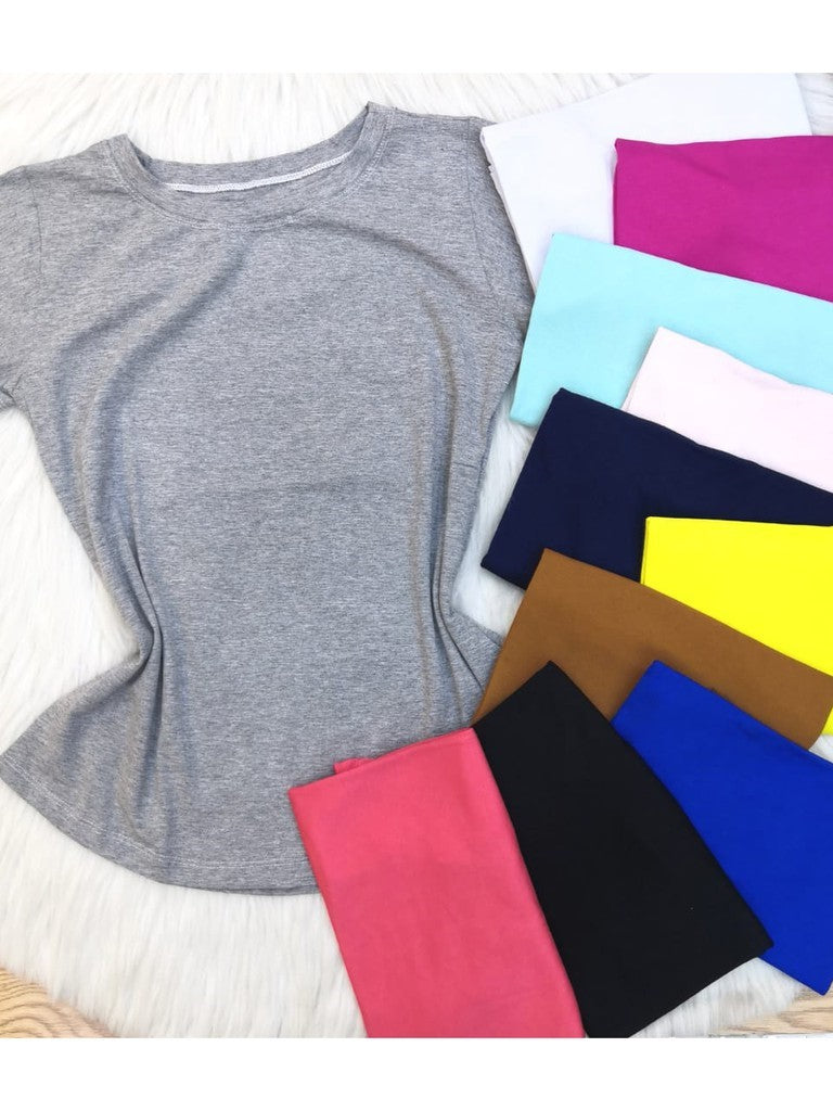 Kit 3 T-Shirt Blusa Feminino Bem Elastico Verao Moda Fabrica Atacado