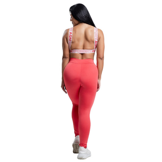 Conjunto Versatily Alça em Elástico Vermelho  (TOP + LEGGING) AQN SPORT