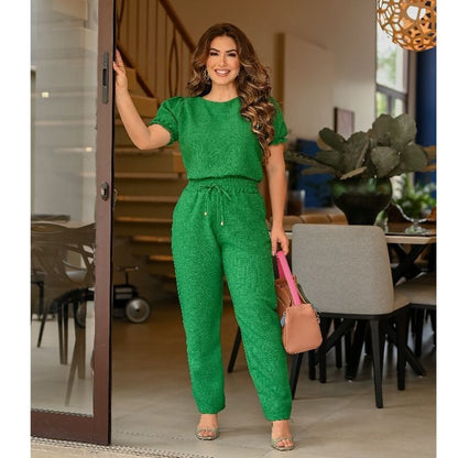 Trafza Conjunto Alfaiataria Feminino Casual Blusa Calça em Linho Ternos 2 peça