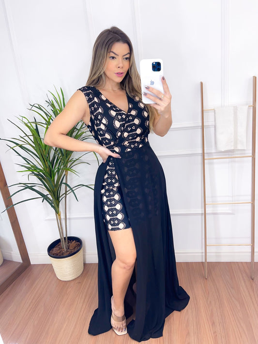Vestido Feminino Confortável e Estiloso em Gripir e Crepe