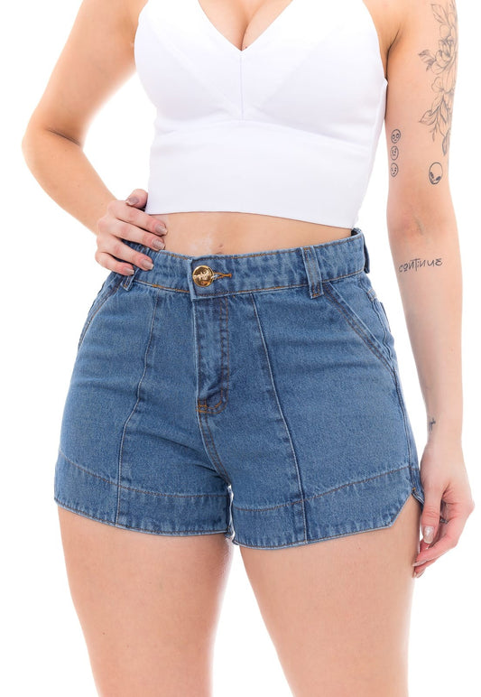 Shorts Jeans Feminino Levanta Bumbum Premium Tendência Moda Verão