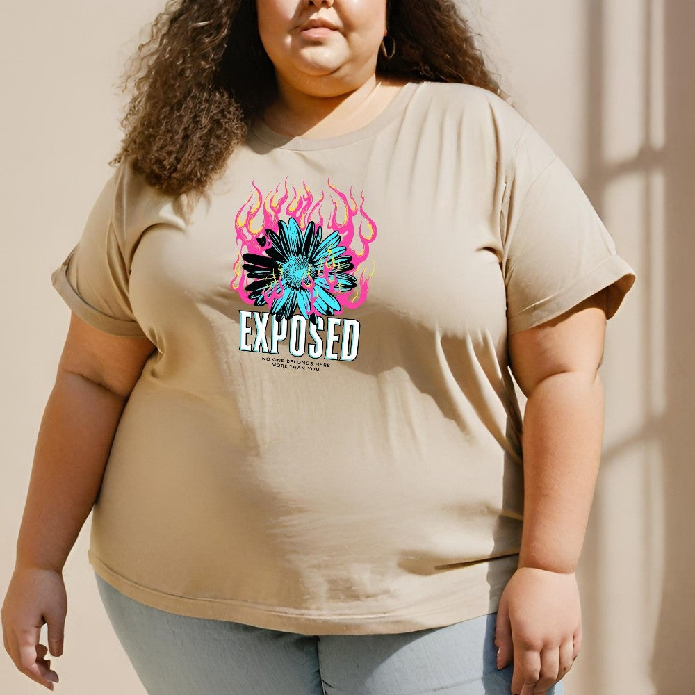 Camiseta Básica Feminina Estampada GuGi Girassol Fogo