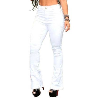 Calça Jeans Feminina Branca Flare