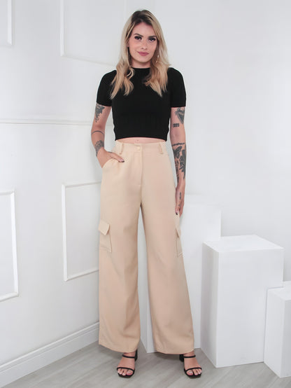 Calça Casuais  Elegante  Casual Feminino