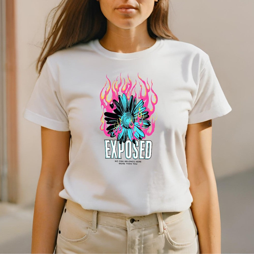 Camiseta Básica Feminina Estampada GuGi Girassol Fogo