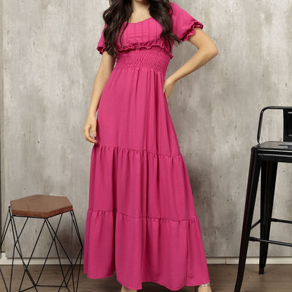 Vestidos femininos longo duna com manga  e látex Vestidos femininos/verão/moda