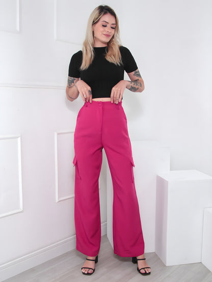 Calça Casuais  Elegante  Casual Feminino