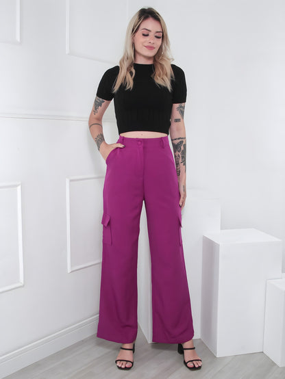 Calça Casuais  Elegante  Casual Feminino