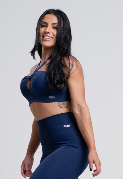 Top Versatily Marinho de Alça Fitness AQN SPORT