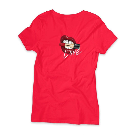 Camisa Feminina Baby Look Love Kiss