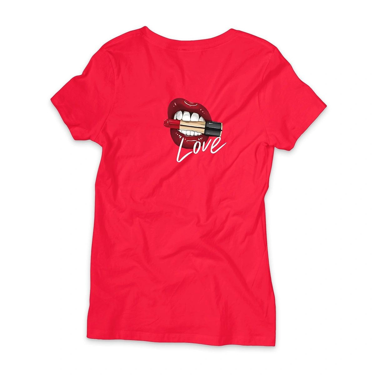 Camisa Feminina Baby Look Love Kiss