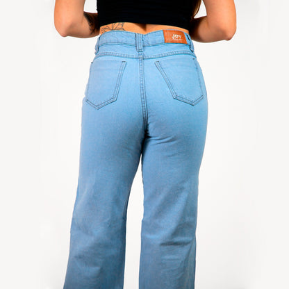 Calça Wide Leg Reta Marmorizada Jeans Claro / roupas feminina/ jeans feminino -