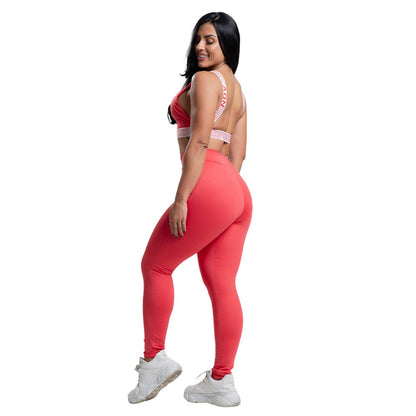 Conjunto Versatily Alça em Elástico Vermelho  (TOP + LEGGING) AQN SPORT