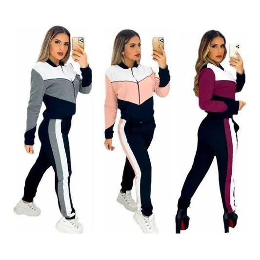 Conjunto feminino crepe blusa manga longa  calça inverno atacado e varejo
