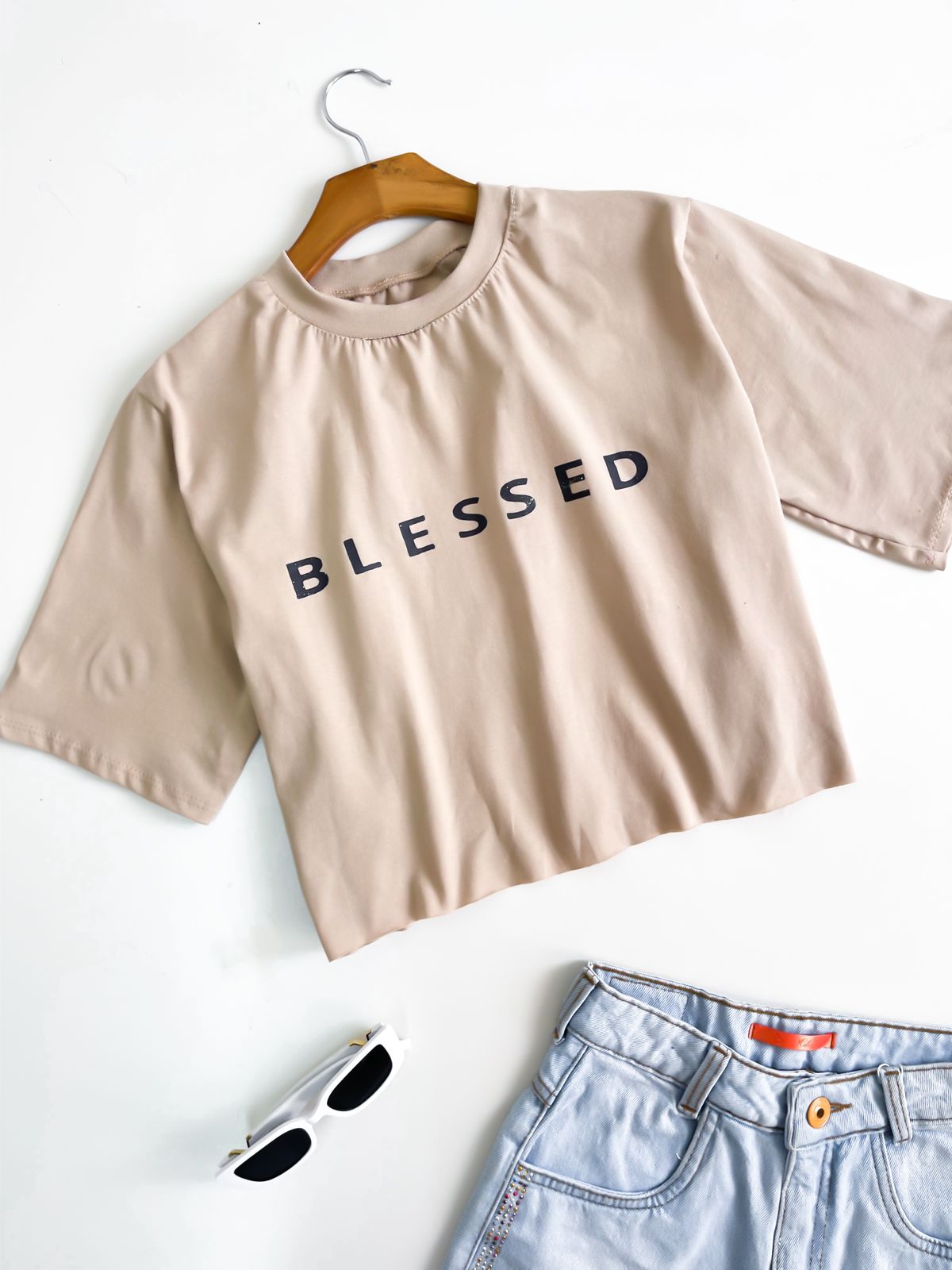 T-shirt Cropped Feminina Estampado