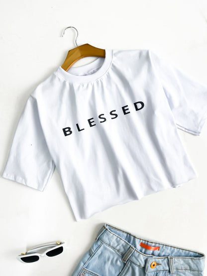 T-shirt Cropped Feminina Estampado