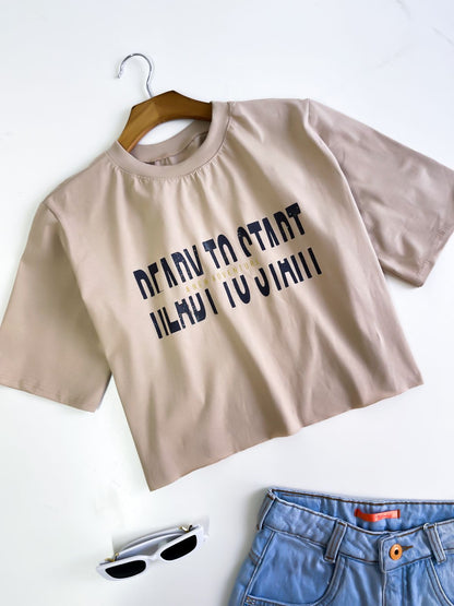 T-shirt Cropped Feminina Estampado