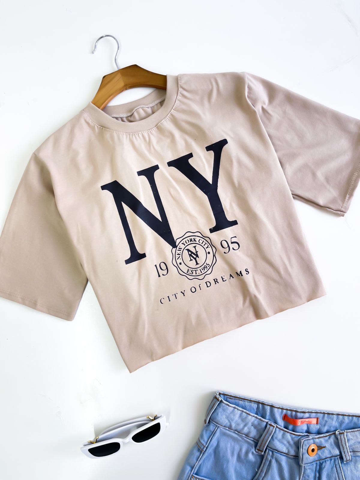 T-shirt Cropped Feminina Estampado