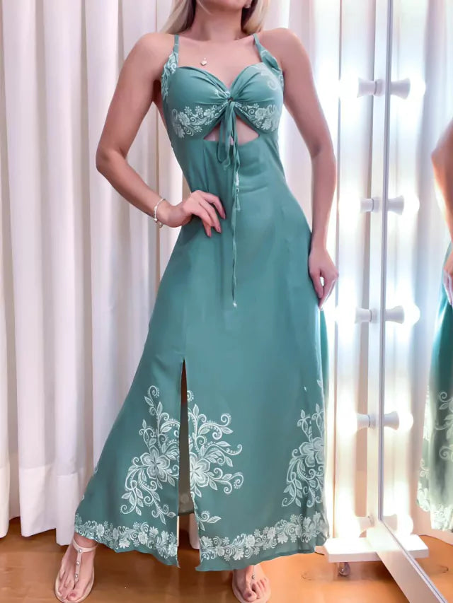 Vestido Feminino Midi Estampado Brigida