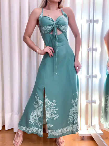 Vestido Feminino Midi Estampado Brigida