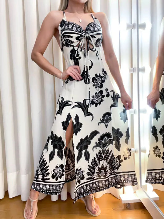 Vestido Feminino Midi Estampado Brigida