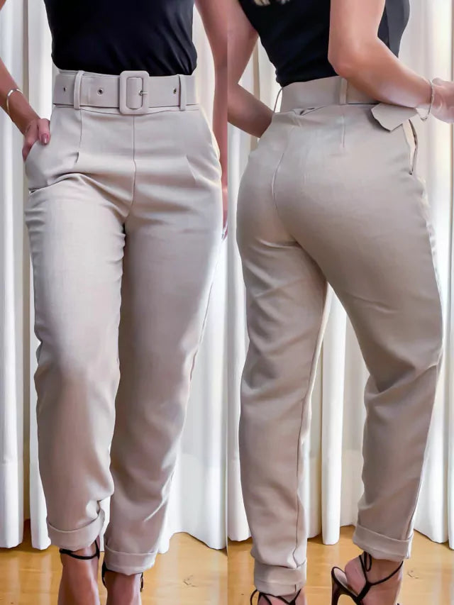 Calça Skinny Linho com Cinto Luna