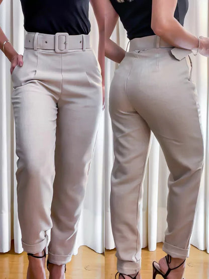 Calça Skinny Linho com Cinto Luna