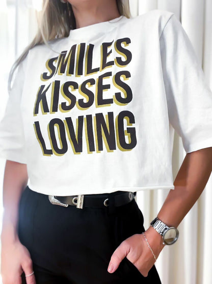 T-shirt Cropped Feminina Estampado