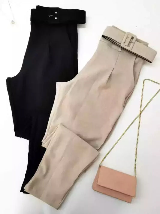 Calça Skinny Linho com Cinto Luna