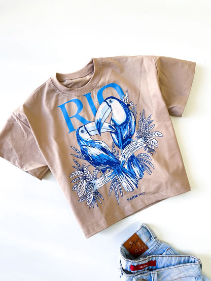 T- Shirt Cropped Estampas Tropical