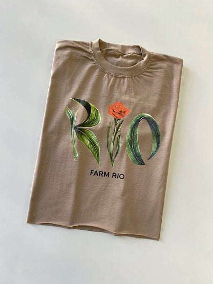 Cropped T-Shirt Oversized Estampada