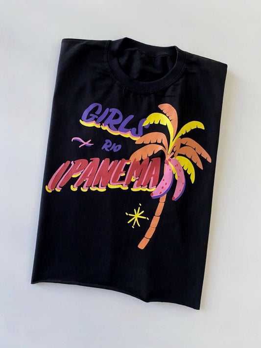 Cropped T-Shirt Oversized Estampada