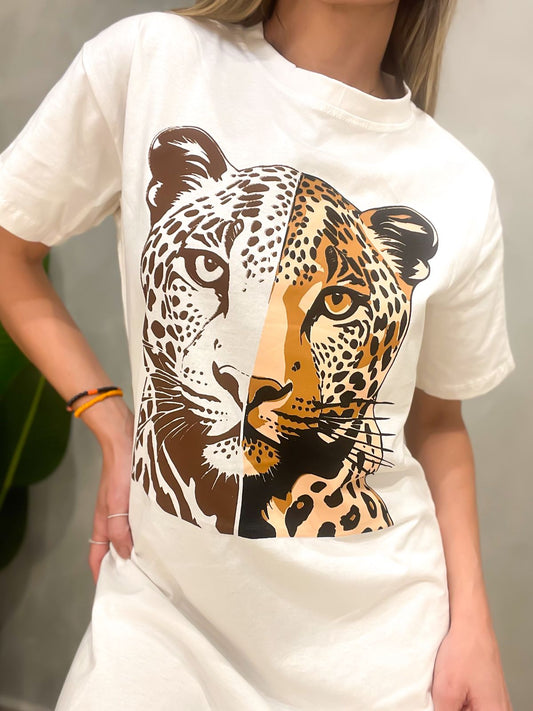Camisão Vestido Estampado Onça