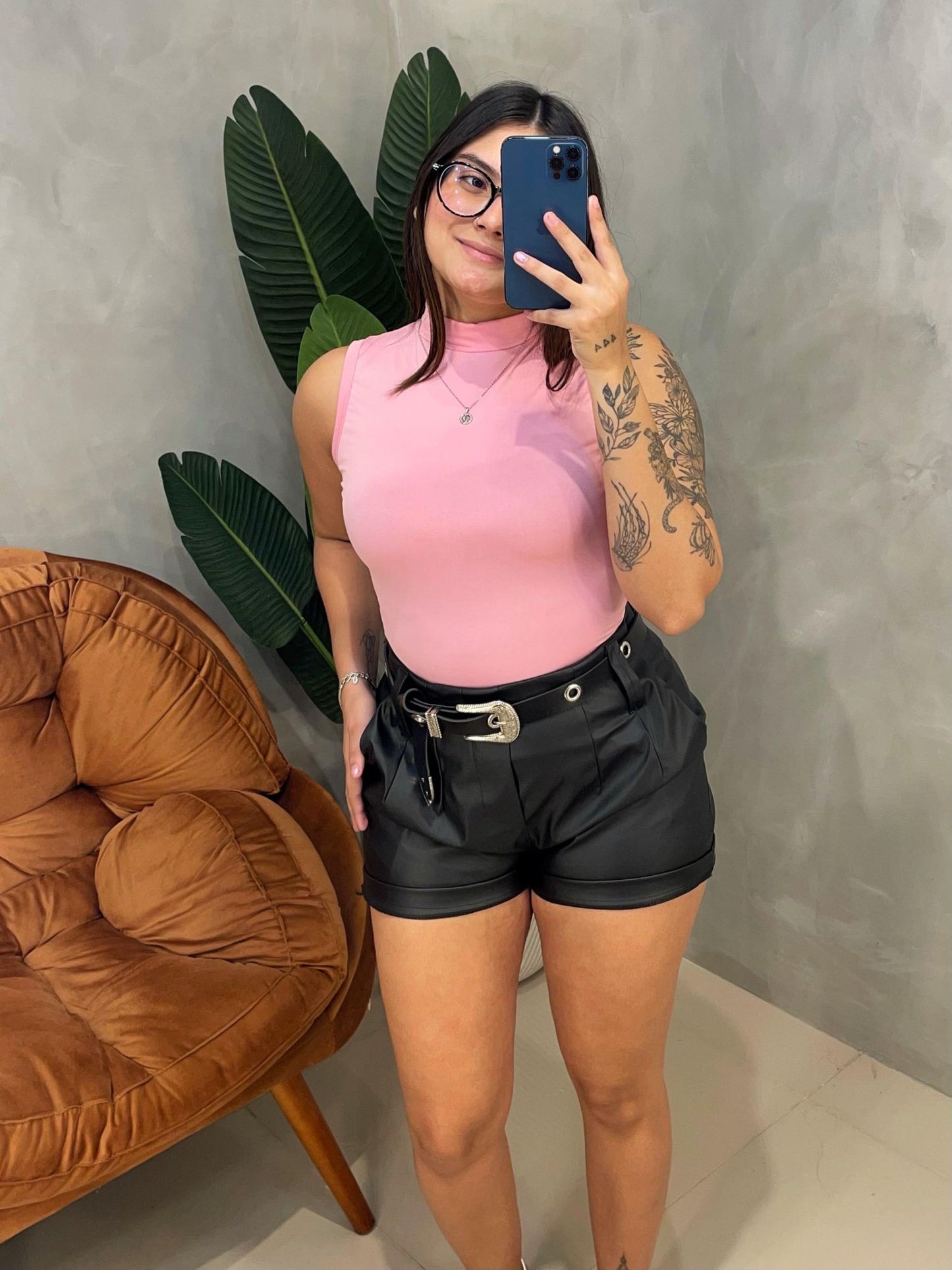 Body em Suplex Regata com Decote Costas e Gola