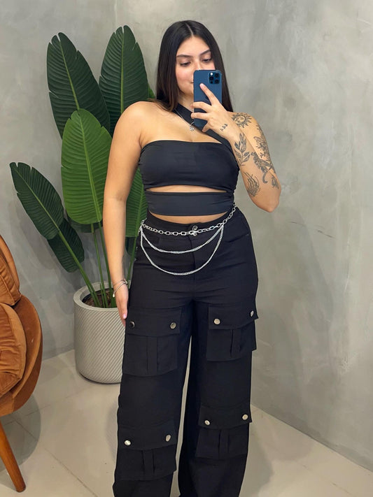 Cropped em Suplex Alça Transpassada com Recorte