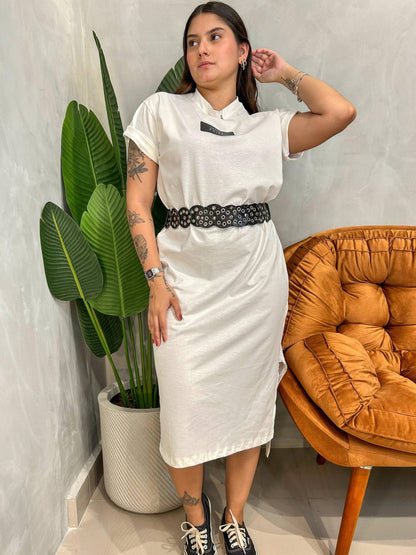 Camisão Vestido Midi Estampado