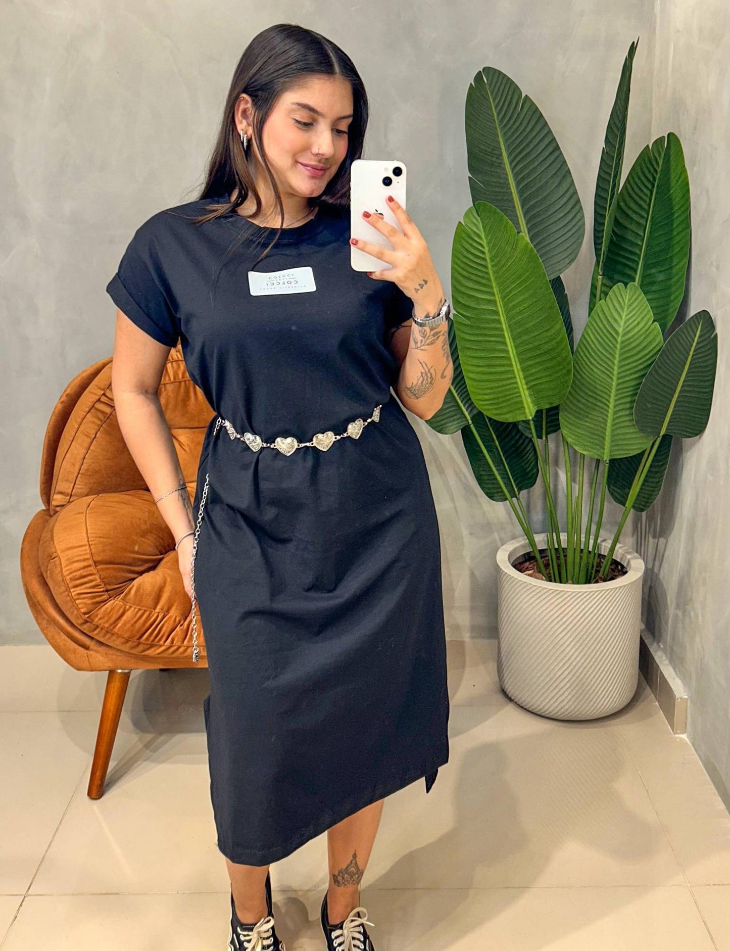 Camisão Vestido Midi Estampado