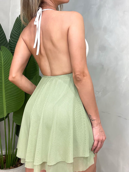 Macaquinho em Tule com Renda e Detalhe de Búzios